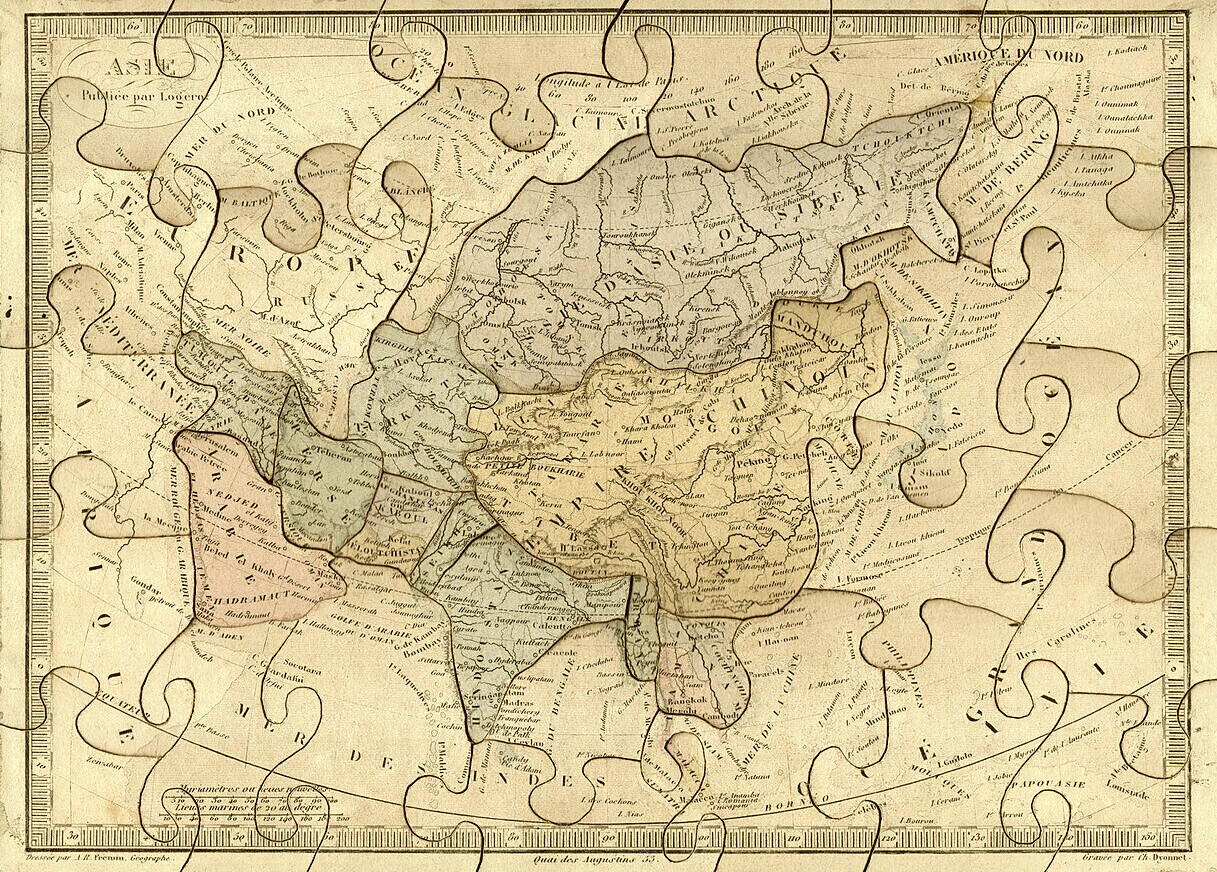 1845 Logerot jigsaw puzzle atlas of the world